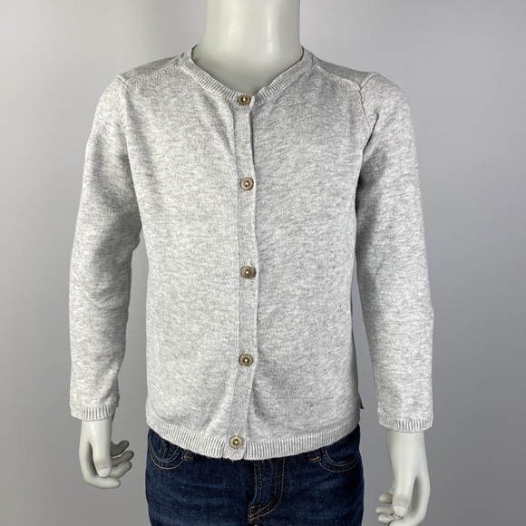 Zara Girl's Summer Collection Knitwear Basic Gray Cardigan size 3-4 T (104 cm) - Picture 1 of 8